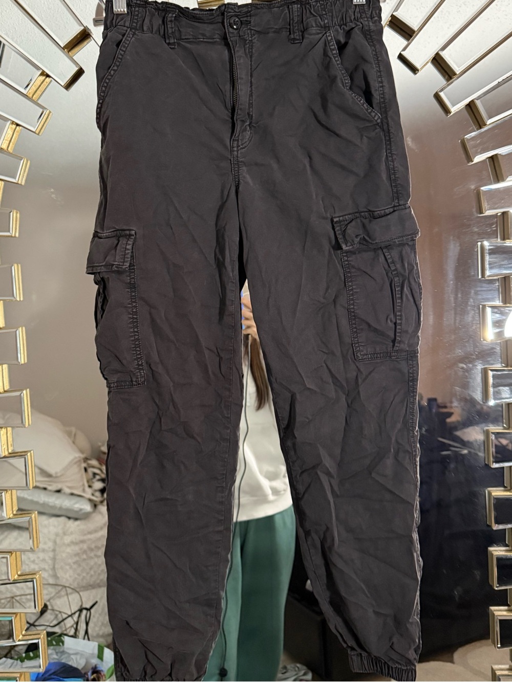 American Eagle Outfitters Black Cargo Jogger Pants